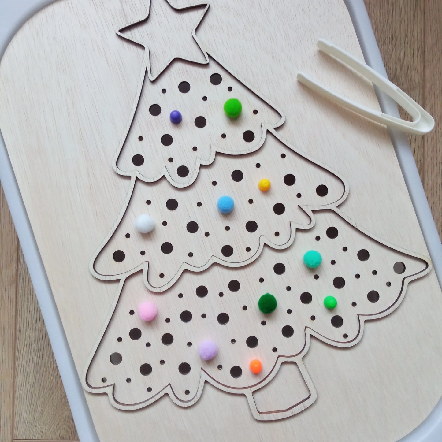 Flisat Insert nagy kreatív tábla - Díszítsd fel a karácsonyfát színes pom-pom válogatással
