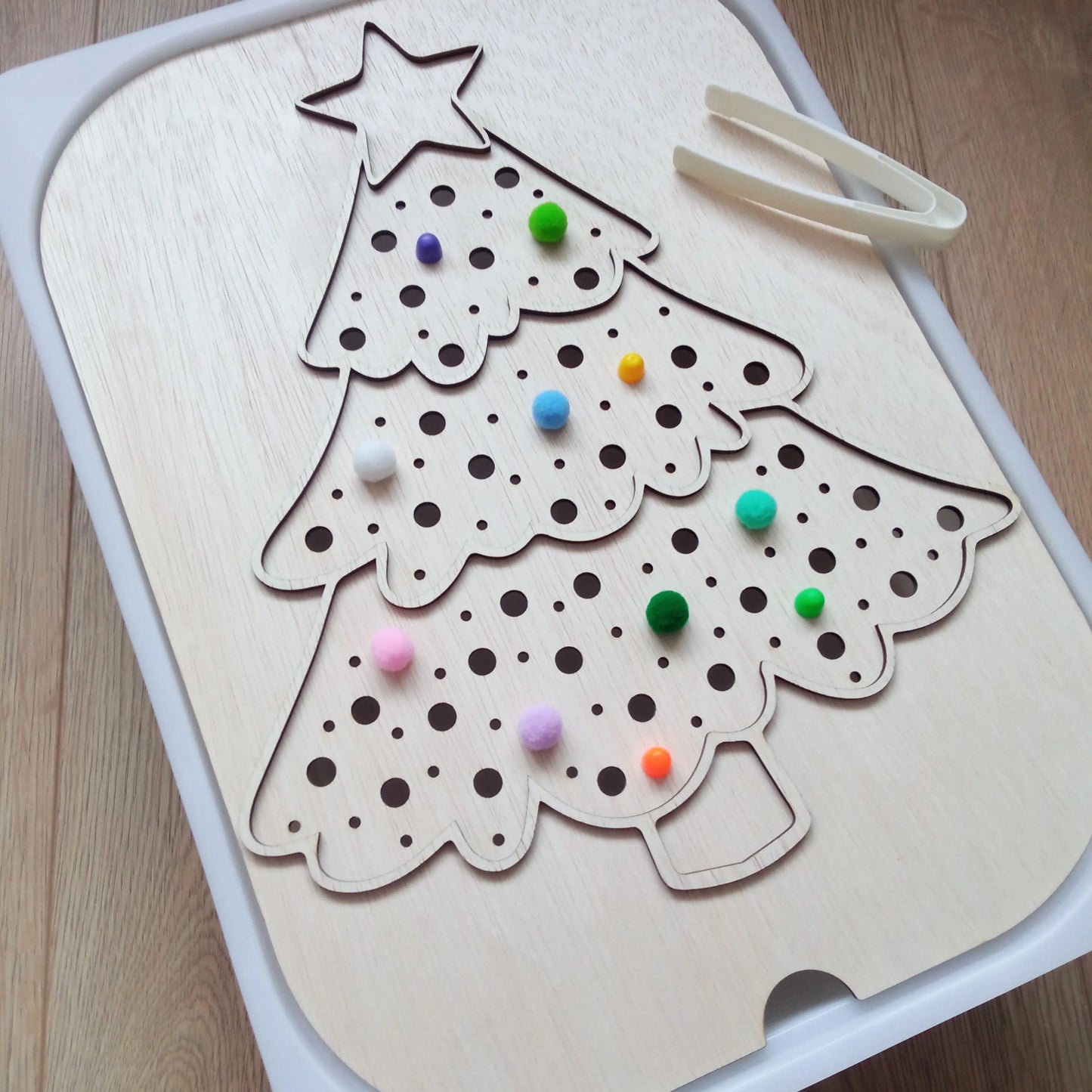 Flisat Insert nagy kreatív tábla - Díszítsd fel a karácsonyfát színes pom-pom válogatással