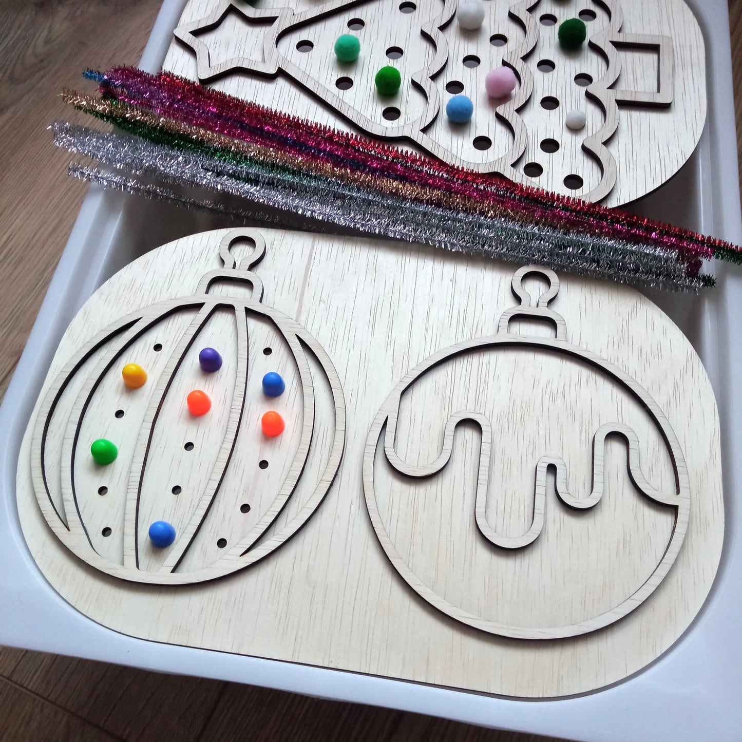 Flisat Insert kreatív foglalkoztató tábla - Karácsonyfadíszek