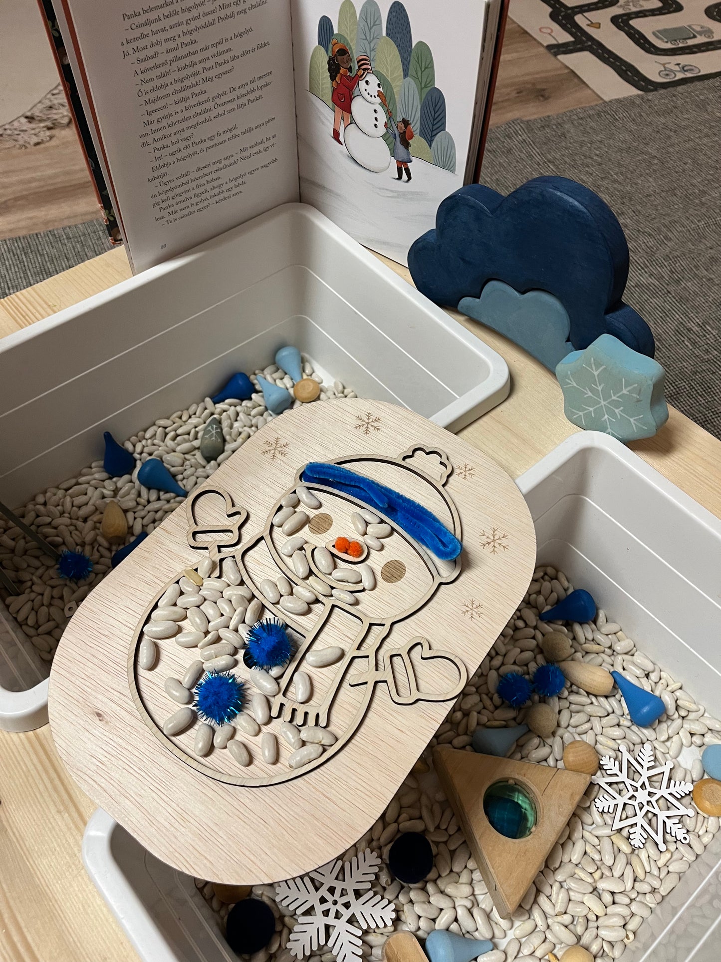 Flisat Insert kreatív fejlesztő tábla - Hóember