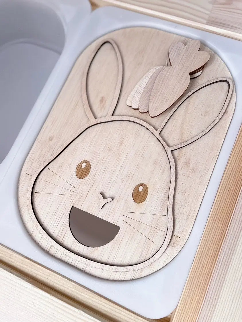 Flisat Insert kreatív fejlesztő tábla - Etesd meg a nyuszit 4 répával Borbolya