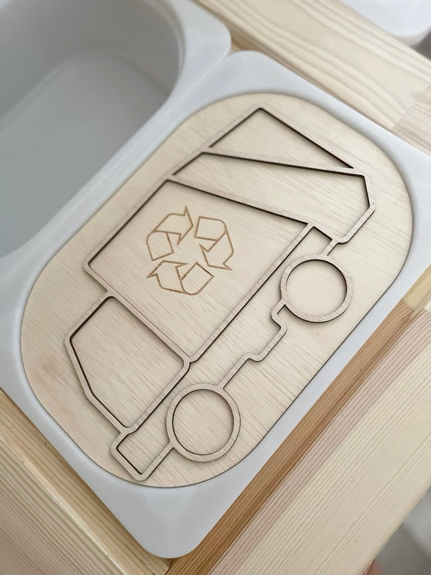 Flisat Insert kreatív fejlesztő tábla - Kukásautó