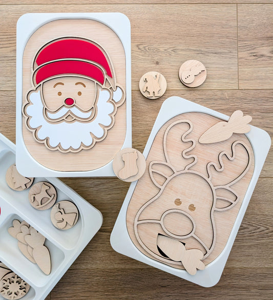 🎅🦌 Karácsonyi kreatív tábla szett – Mikulás és Rénszarvas