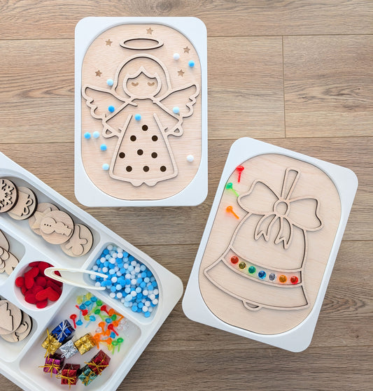 👼🔔 Karácsonyi kreatív tábla szett – Angyalka és Harang