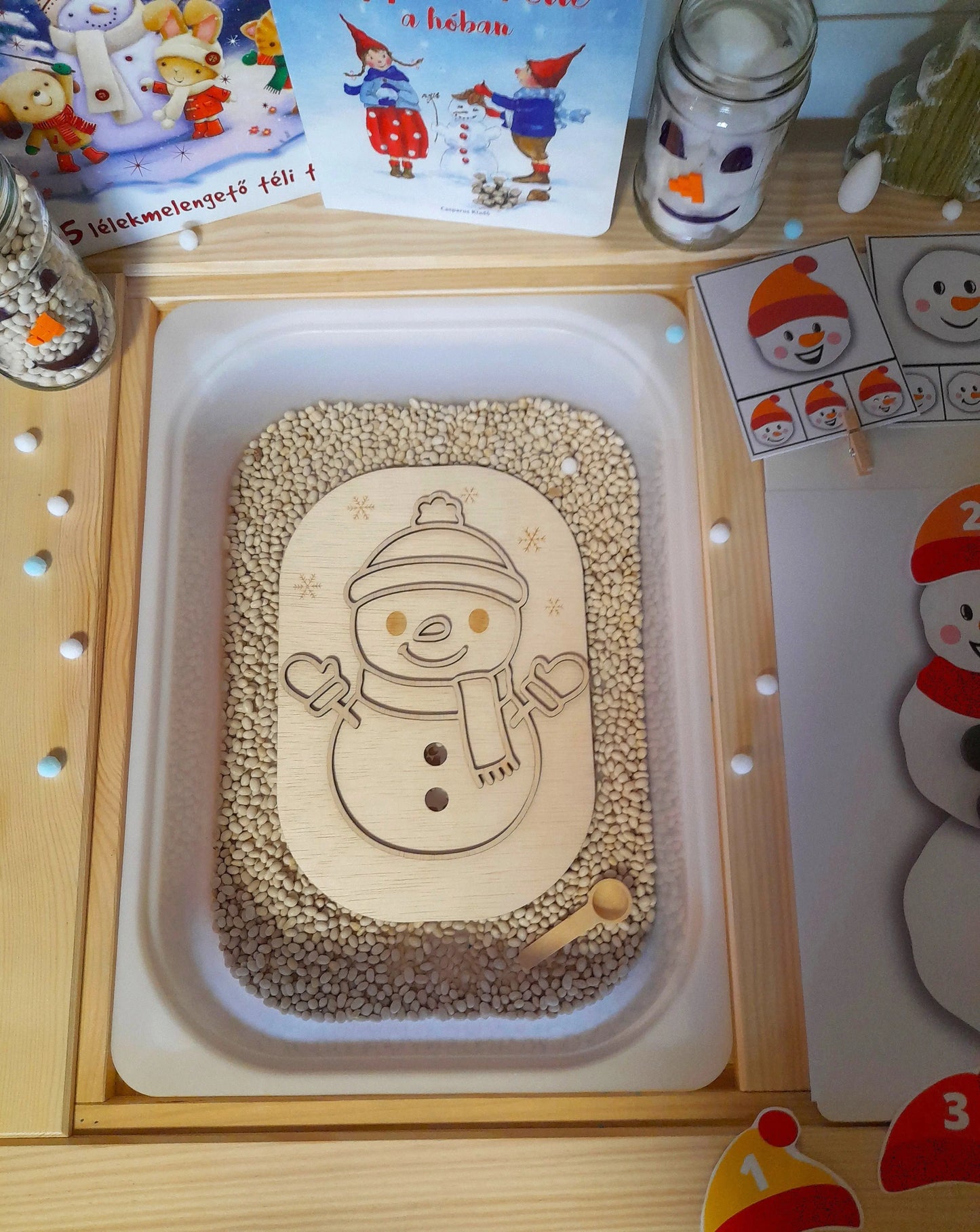 Flisat Insert kreatív fejlesztő tábla - Hóember