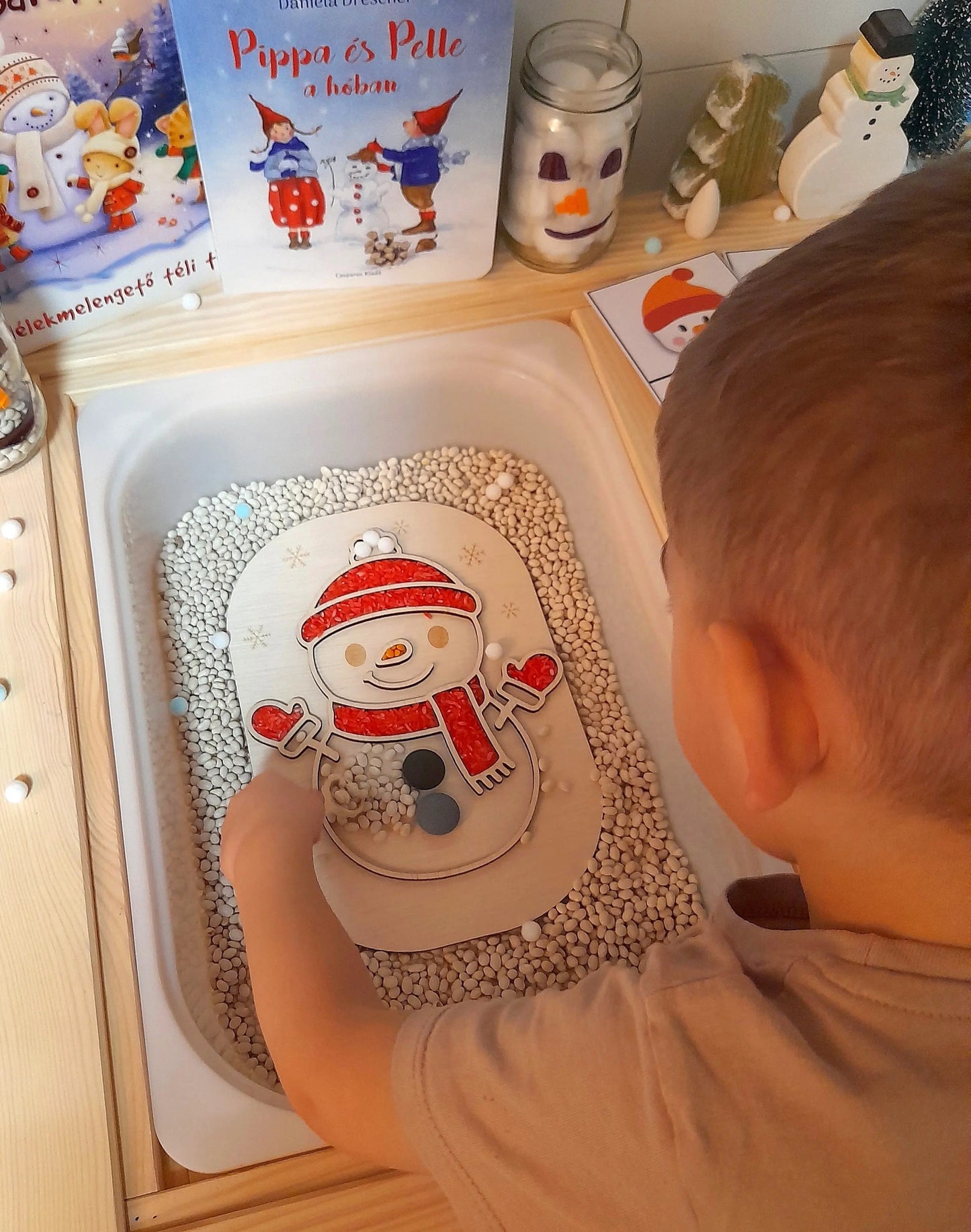 Flisat Insert kreatív fejlesztő tábla - Hóember