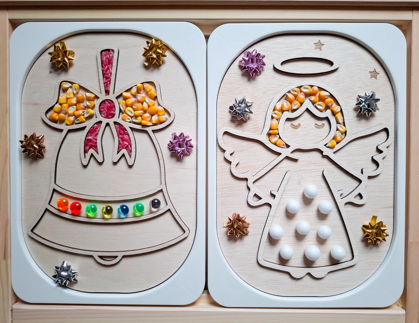 👼🔔 Karácsonyi kreatív tábla szett – Angyalka és Harang