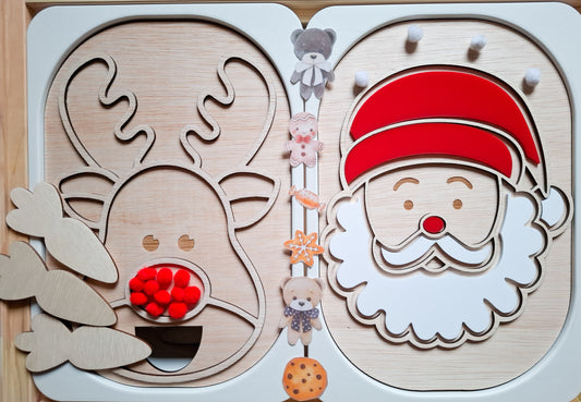 🎅🦌 Karácsonyi kreatív tábla szett – Mikulás és Rénszarvas