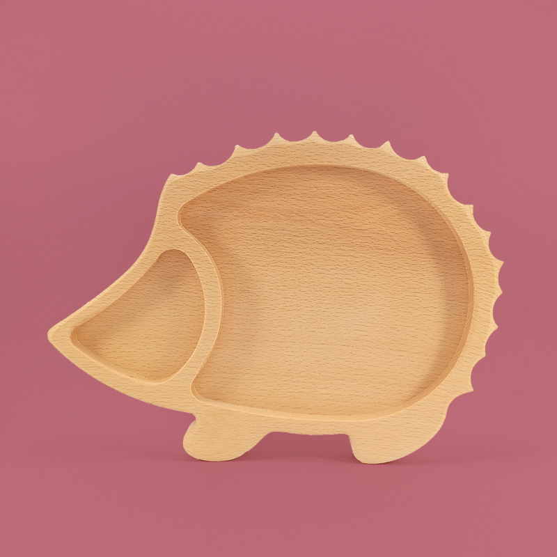 Hedgehog shaped wooden plate