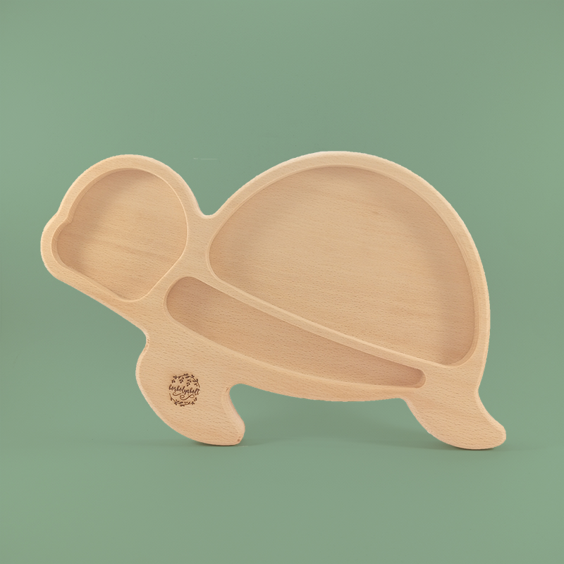 Turtle shaped wooden plate