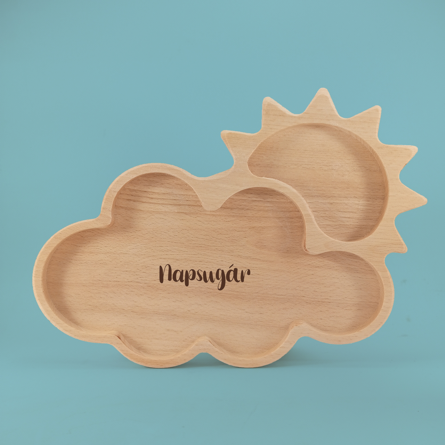 Cloud shaped wooden plate
