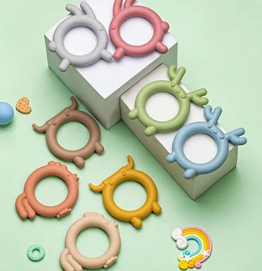 Silicone baby teethers to facilitate teething