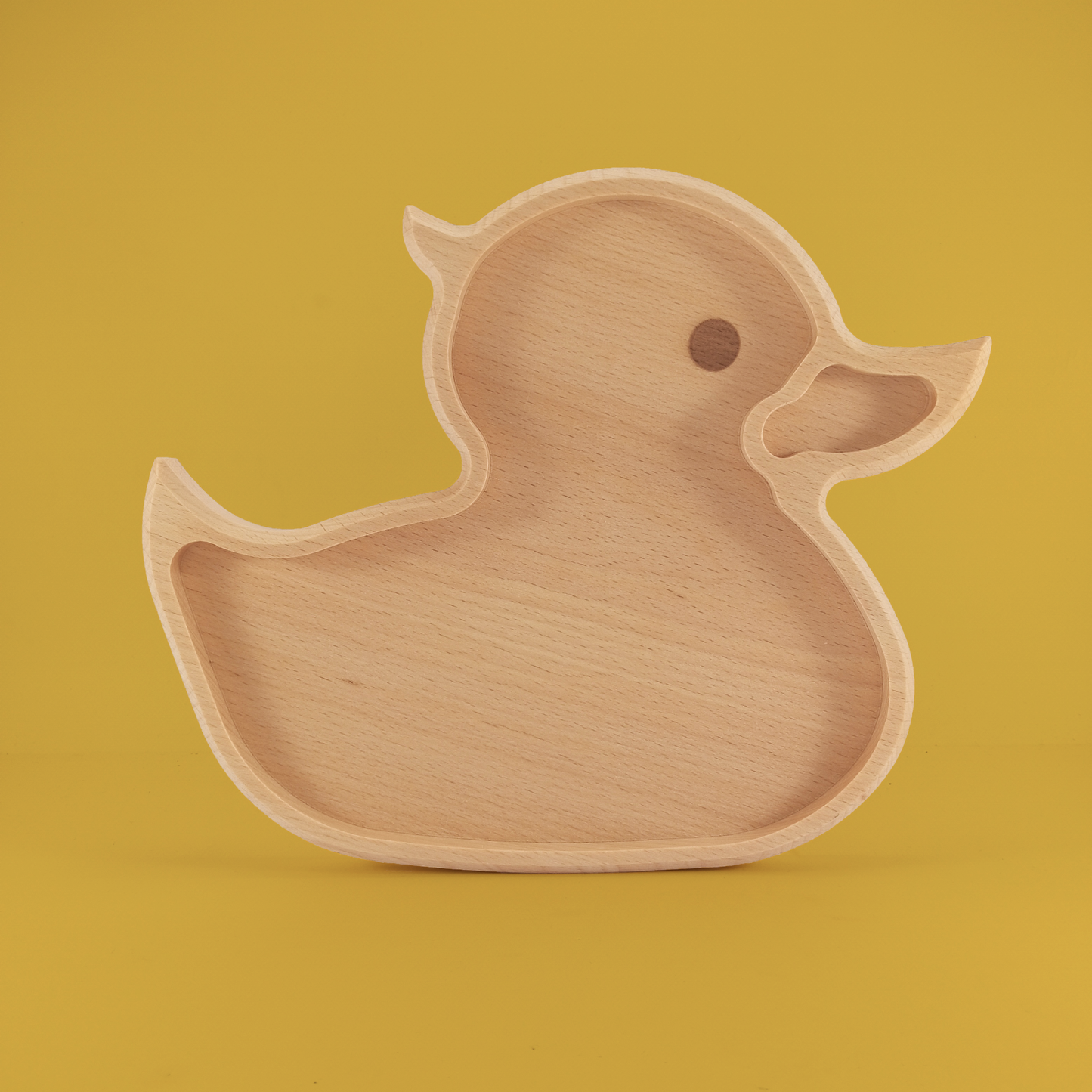 Duck shaped wooden plate to BLW feeding