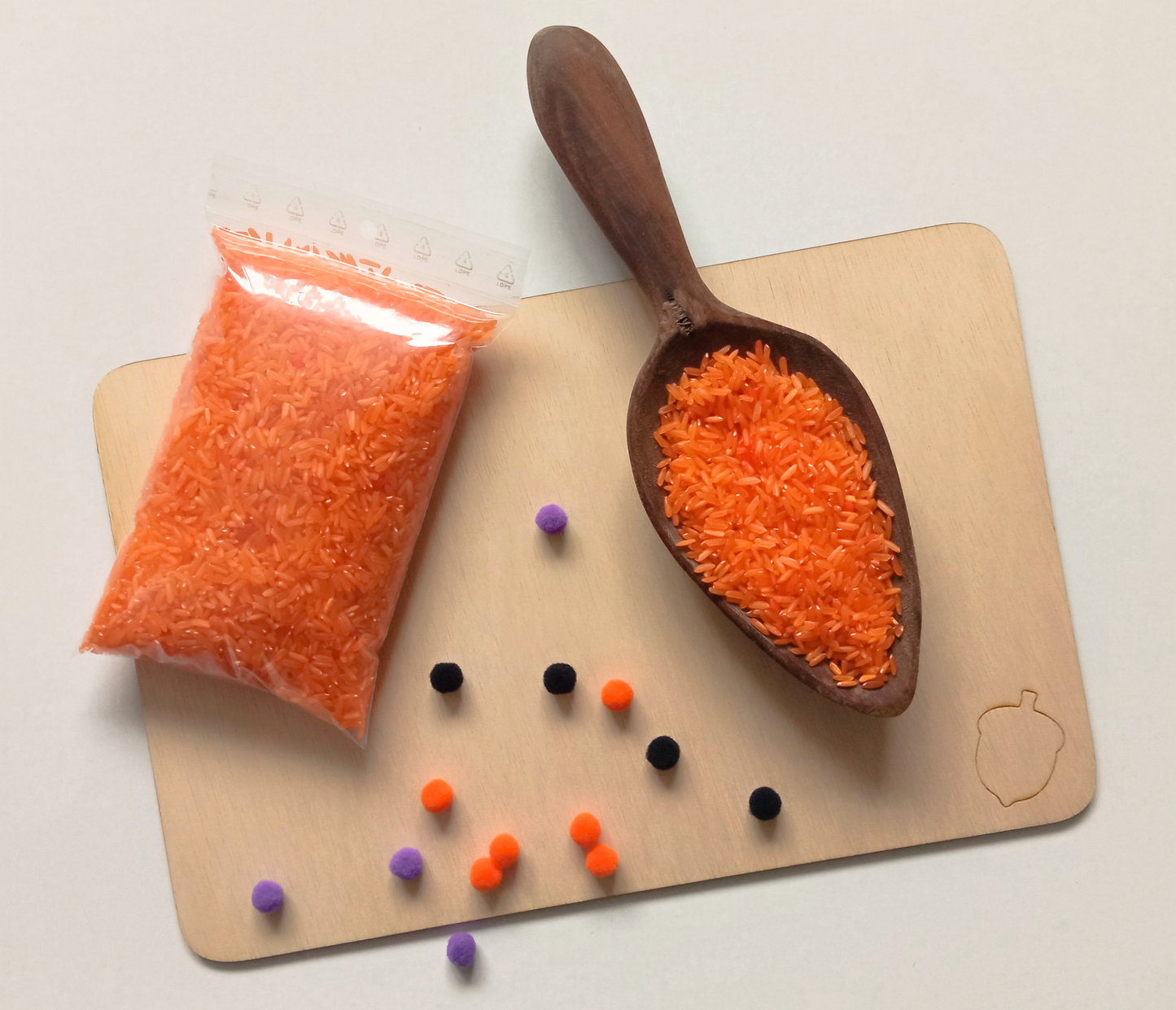 Colored sensory rice - Orange