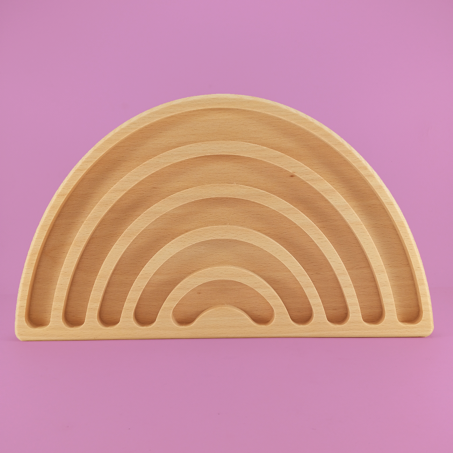 Rainbow shaped wooden plate